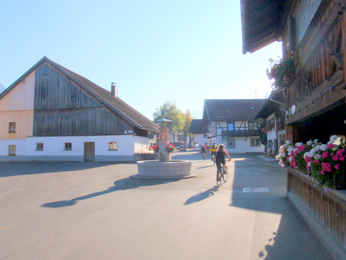 We're bicycling in Schwangau.